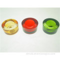 Round Clear Colorful Pressed Glass Tealight Candle Holder